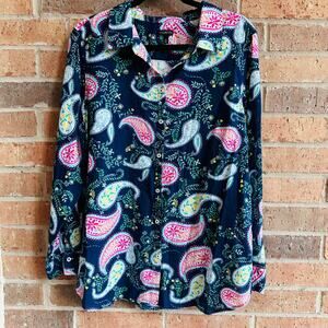 Talbots Long Sleeve Button Down Blouse XL